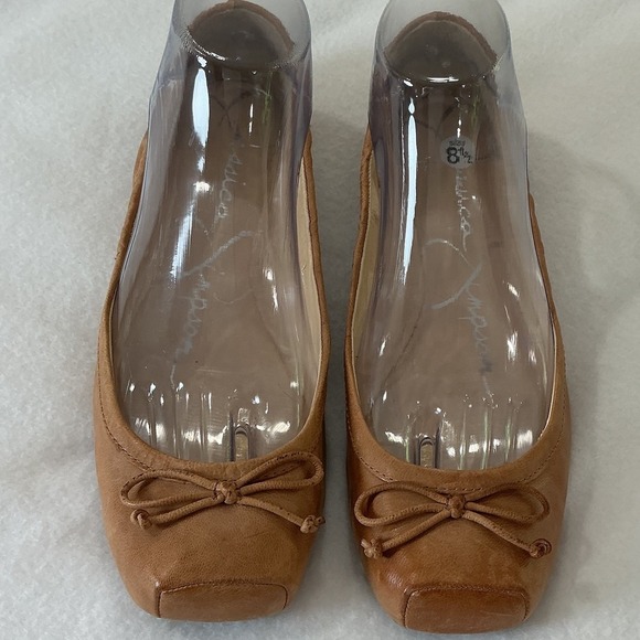 Jessica Simpson Size 8 Saddle Brown Leather LEVE Shoes Ballet Flats - Picture 1 of 13